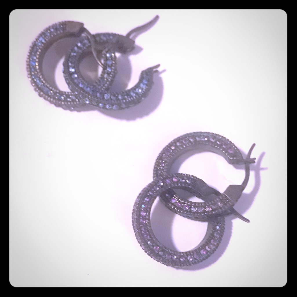 2 For 1 Rhinestone Beaded Metal Earrings